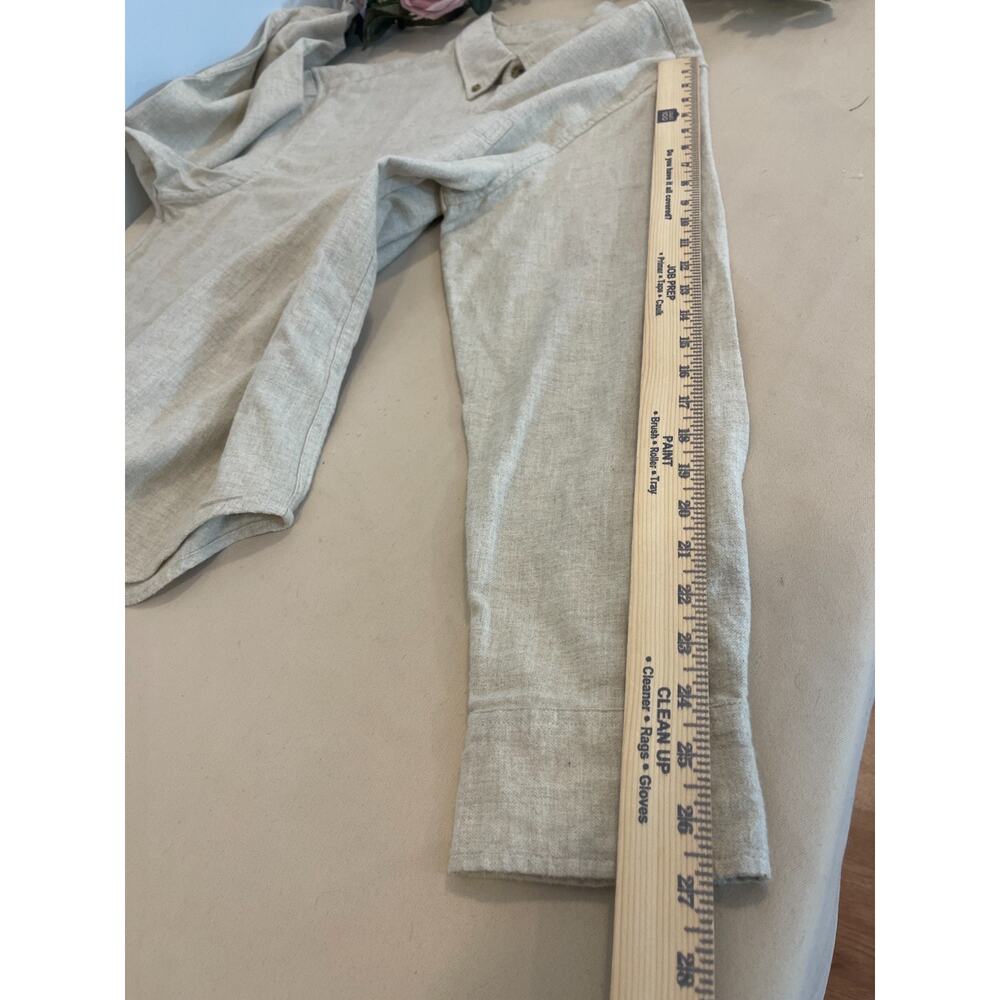 J.CREW Shirt Men's XL Beige Solid Chest Pocket Brushed Twill Smart Minimalist - Picture 5 of 5